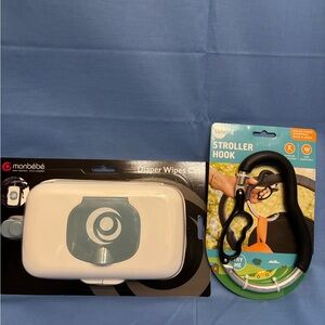 White and Blue Diaper Wipes Case